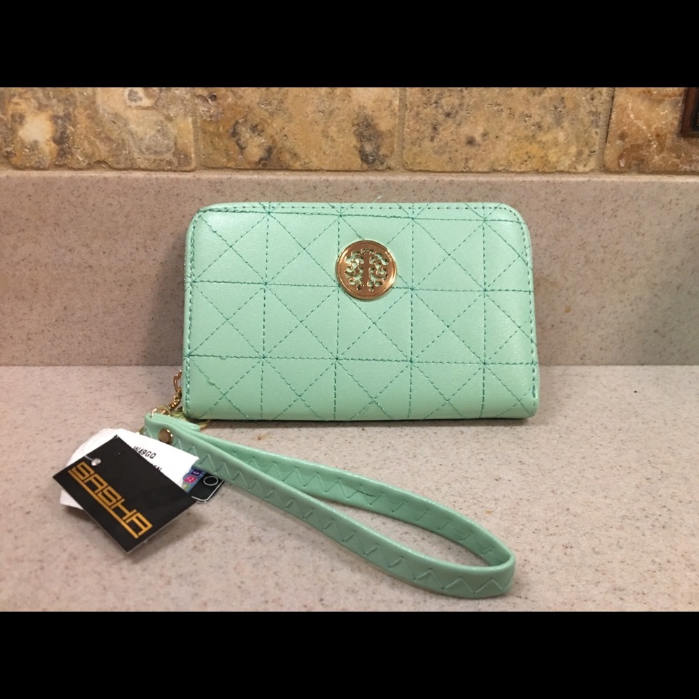 Sasha wallet wristlet (Mint)